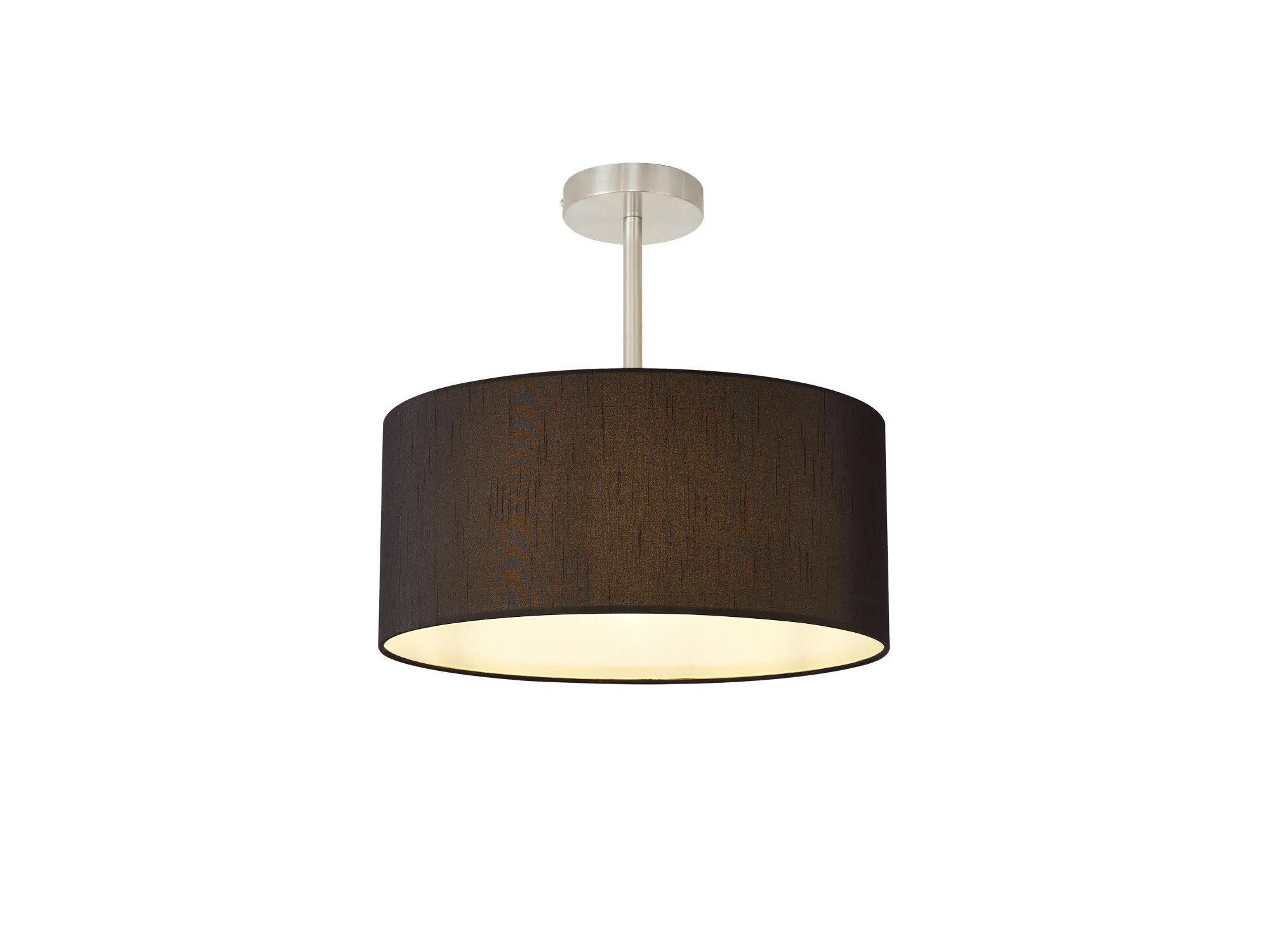 Baymont 40cm Semi Flush 1 Light Satin Nickel, Black